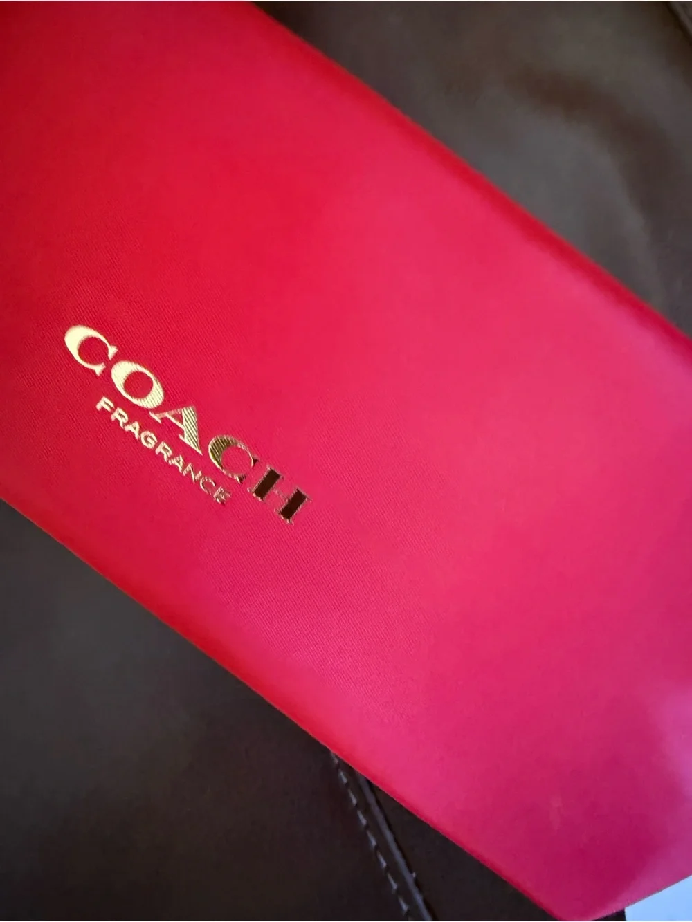 Coach Red Fragrance Travel Pouch with Gold Logo